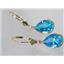 14k Gold Leverback Earrings, Swiss Blue Topaz, E221