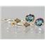 14k Gold Leverback Earrings, Mystic Fire Topaz, E011