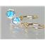14k Gold Leverback Earrings, Mercury Mist Topaz, E011