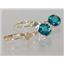 14k Gold Leverback Earrings, Paraiba Topaz, E011