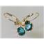 14k Gold Leverback Earrings, Paraiba Topaz, E011