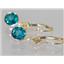 14k Gold Leverback Earrings, Paraiba Topaz, E011