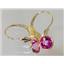 14k Gold Leverback Earrings, Pure Pink Topaz, E011