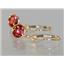 14k Gold Leverback Earrings, Twilight Fire Topaz, E011