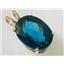 P080, London Blue Topaz 14k Gold Pendant