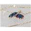 14k Gold Threader Earrings, Created Black Opal, E005
