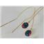 14k Gold Threader Earrings, Created Black Opal, E005