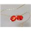 14k Gold Threader Earrings, Created Padparadscha Sapphire, E005