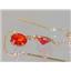 14k Gold Threader Earrings, Created Padparadscha Sapphire, E005
