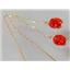 14k Gold Threader Earrings, Created Padparadscha Sapphire, E005