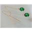 14k Gold Threader Earrings, Russian Nanocrystal Emerald, E005