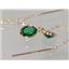 14k Gold Threader Earrings, Russian Nanocrystal Emerald, E005