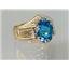 10K, 14K or 18K Men's Gold Ring, Swiss Blue Topaz, R234