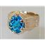 10K, 14K or 18K Men's Gold Ring, Swiss Blue Topaz, R234