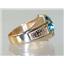 10K, 14K or 18K Men's Gold Ring, Swiss Blue Topaz, R234