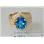 10K, 14K or 18K Men's Gold Ring, Swiss Blue Topaz, R234