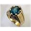 10K, 14K or 18K Men's Gold Ring, London Blue Topaz, R234