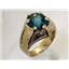 10K, 14K or 18K Men's Gold Ring, London Blue Topaz, R234