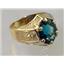 10K, 14K or 18K Men's Gold Ring, London Blue Topaz, R234