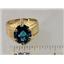 10K, 14K or 18K Men's Gold Ring, London Blue Topaz, R234