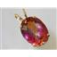 P080, Twilight Fire Topaz 14k Gold Pendant