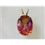 P080, Twilight Fire Topaz 14k Gold Pendant