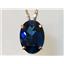 P084, Lab Sapphire 14k Gold Pendant