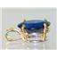 P084, Lab Sapphire 14k Gold Pendant