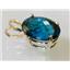 P084, London Blue Topaz 14k Gold Pendant
