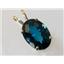 P084, London Blue Topaz 14k Gold Pendant