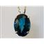 P084, London Blue Topaz 14k Gold Pendant
