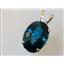 P084, London Blue Topaz 14k Gold Pendant