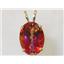 P084, Twilight Fire Topaz 14k Gold Pendant