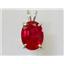 925 Sterling Silver Pendant, Created Ruby, SP004