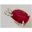 925 Sterling Silver Pendant, Created Ruby, SP004