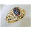 10K, 14K or 18K Gold Ladies Ring, Black Lab Opal, R113