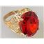 10K, 14K or 18K Gold Ladies Ring, Created Padparadscha Sapphire, R291