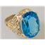 10K, 14K or 18K Gold Ladies Ring, Swiss Blue Topaz, R291