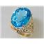 10K, 14K or 18K Gold Ladies Ring, Swiss Blue Topaz, R291