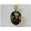 P082, Smoky Quartz 14K Gold Pendant