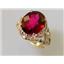 10K, 14K or 18K Gold Ladies Ring, Crimson Fire Topaz, R114