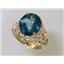 10K, 14K or 18K Gold Ladies Ring, Neptune Garden Topaz, R114