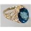 10K, 14K or 18K Gold Ladies Ring, Neptune Garden Topaz, R114