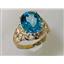 10K, 14K or 18K Gold Ladies Ring, Swiss Blue Topaz, R114