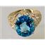 10K, 14K or 18K Gold Ladies Ring, Swiss Blue Topaz, R114