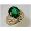 10K, 14K or 18K Gold Ladies Ring, Russian Nanocrystal Emerald, R114
