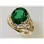 10K, 14K or 18K Gold Ladies Ring, Russian Nanocrystal Emerald, R114