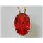 P084, Padparadsha CZ 14k Gold Pendant