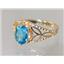 10K, 14K or 18K Gold Ladies Ring, Swiss Blue Topaz, R137