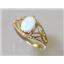 10K, 14K or 18K Gold Ladies Ring, Created White Opal, R137